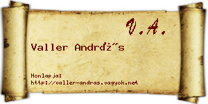 Valler András névjegykártya